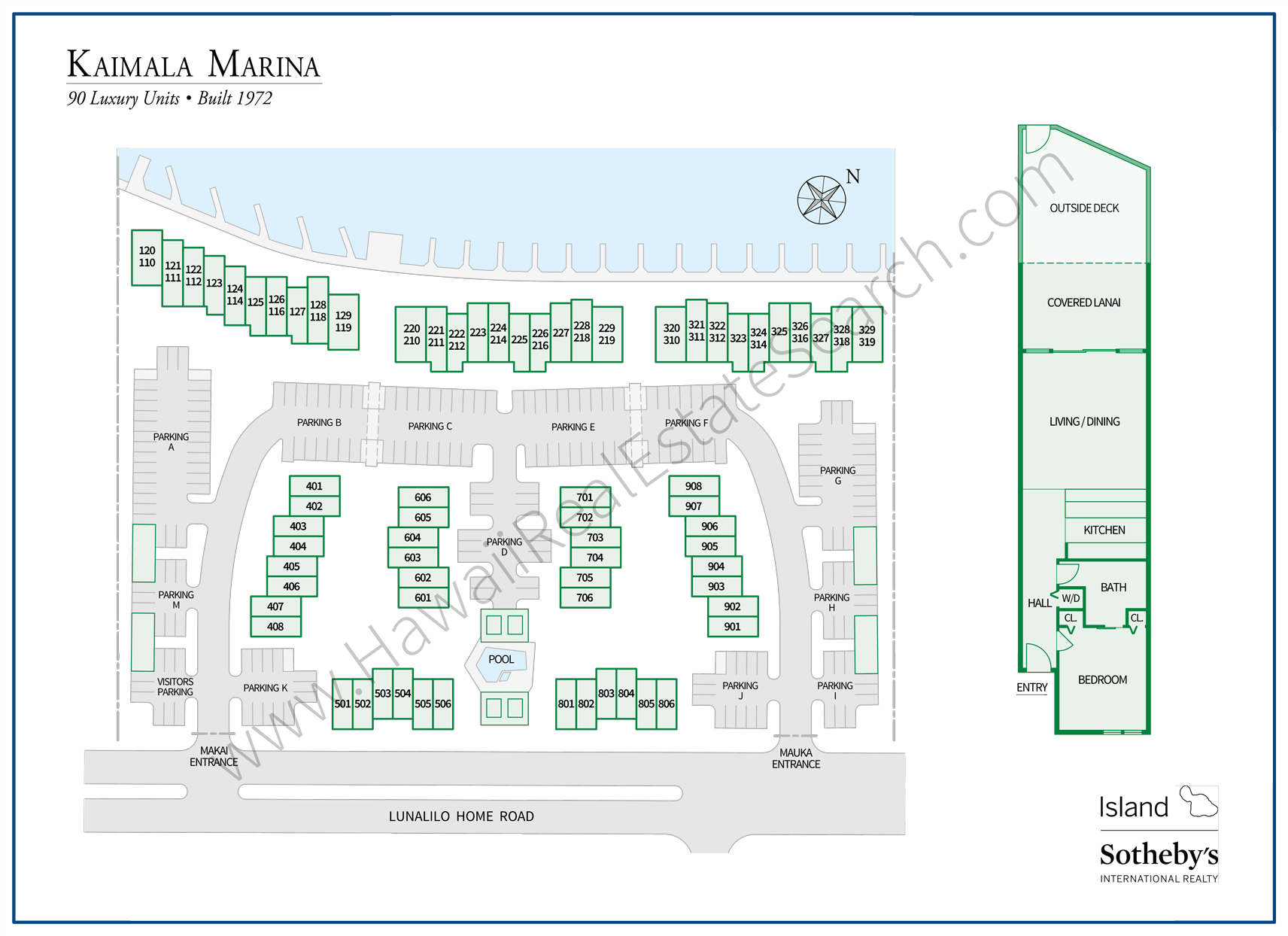 Kaimala Marina Map and Floor Plan